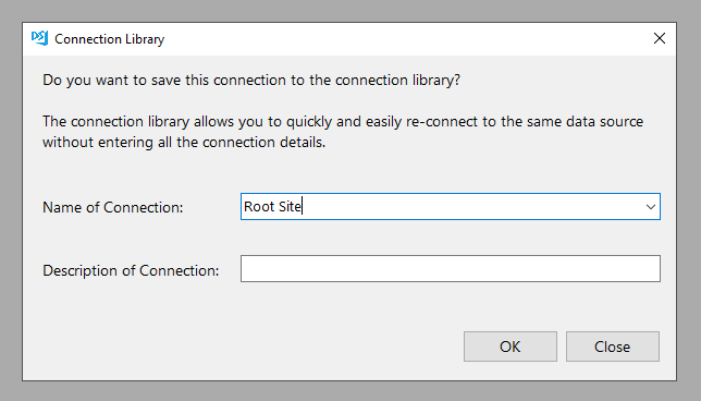 Save SharePoint Connection
