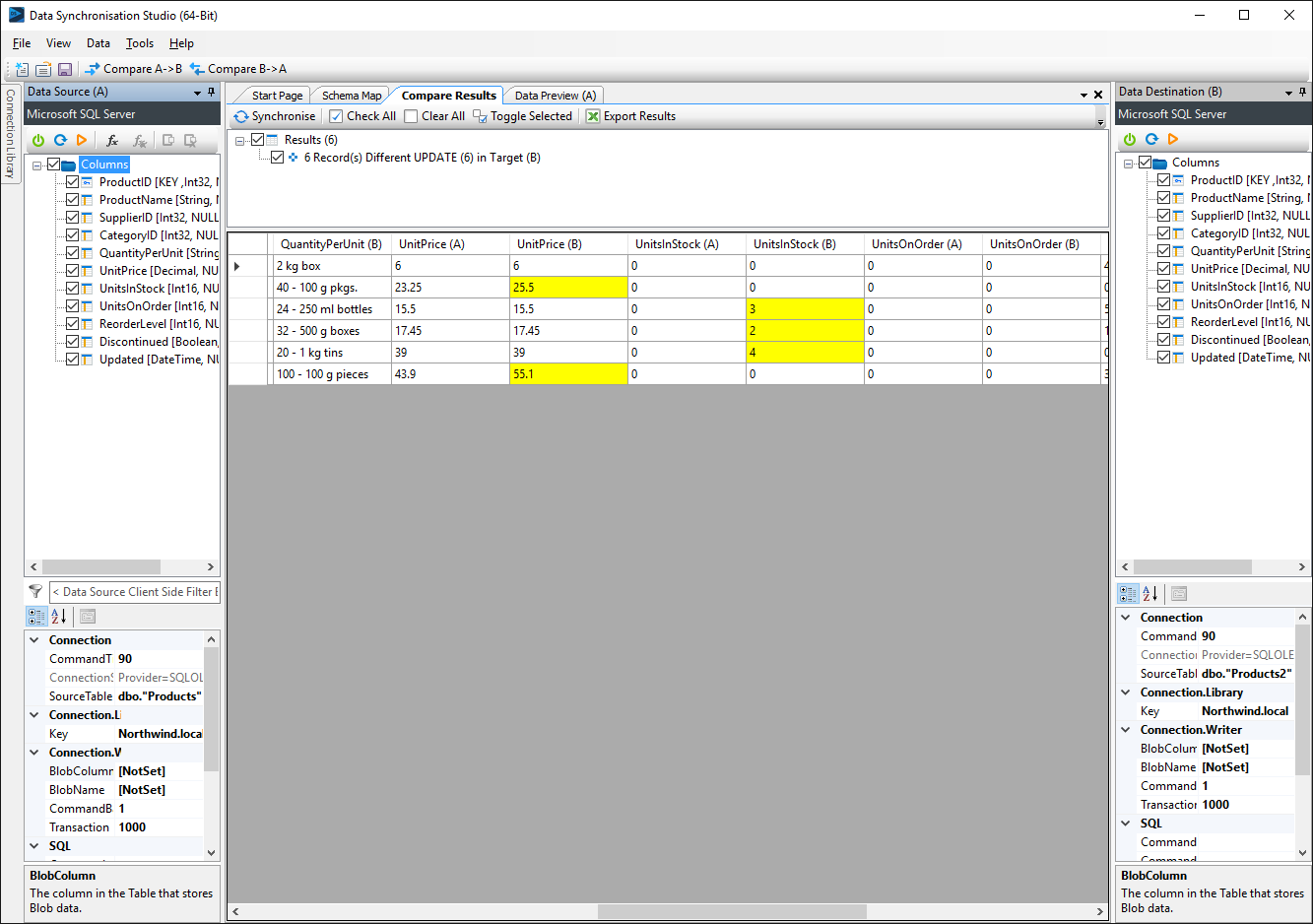 View the Changes before committing to the Target System